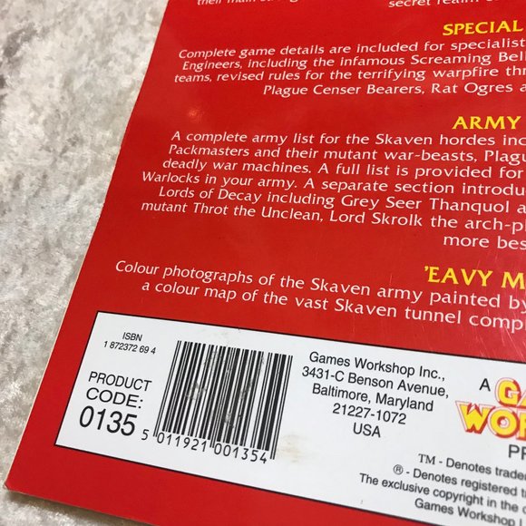 Retro Games Workshop Warhammer Fantasy Armies Skaven Book 1993 Edition GUC 0135 - Picture 8 of 12